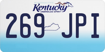 KY license plate 269JPI