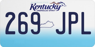KY license plate 269JPL