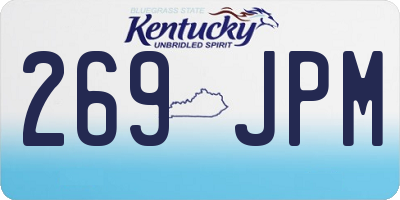 KY license plate 269JPM