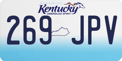 KY license plate 269JPV