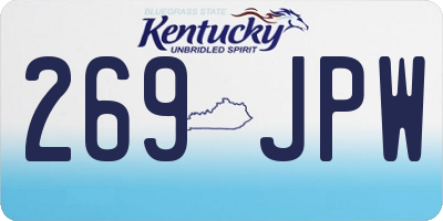 KY license plate 269JPW