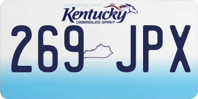 KY license plate 269JPX