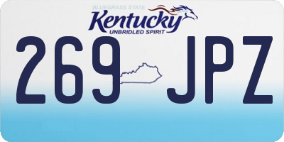 KY license plate 269JPZ