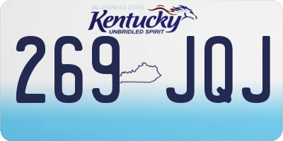 KY license plate 269JQJ