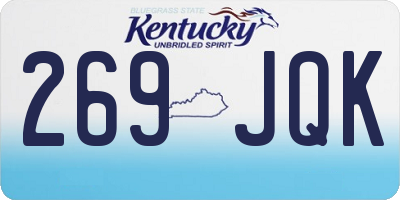 KY license plate 269JQK