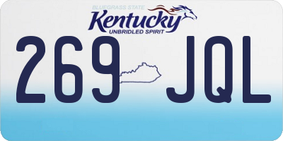 KY license plate 269JQL