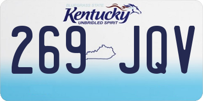 KY license plate 269JQV