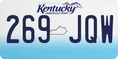KY license plate 269JQW