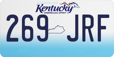 KY license plate 269JRF