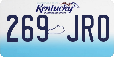 KY license plate 269JRO
