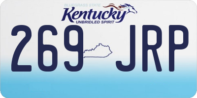 KY license plate 269JRP