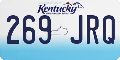 KY license plate 269JRQ