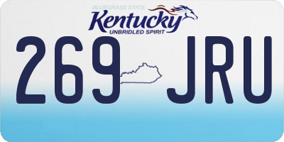 KY license plate 269JRU