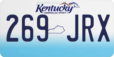 KY license plate 269JRX