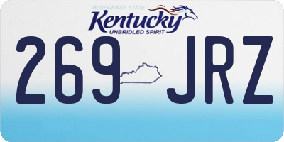 KY license plate 269JRZ