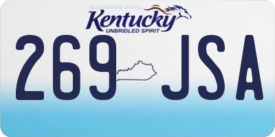 KY license plate 269JSA