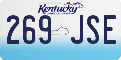 KY license plate 269JSE