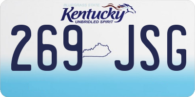 KY license plate 269JSG