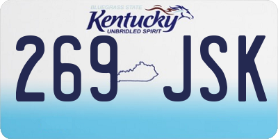 KY license plate 269JSK