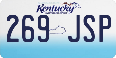 KY license plate 269JSP