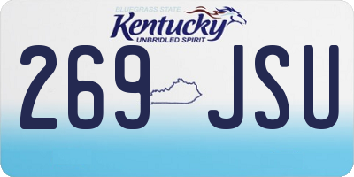 KY license plate 269JSU