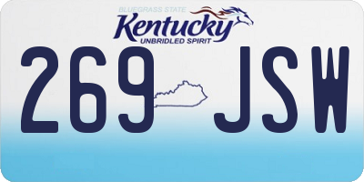 KY license plate 269JSW