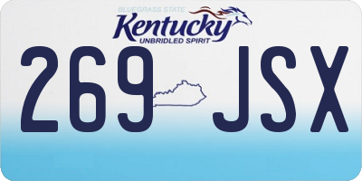 KY license plate 269JSX