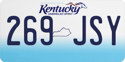 KY license plate 269JSY