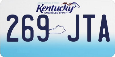 KY license plate 269JTA