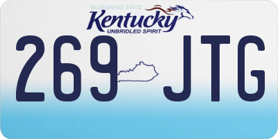 KY license plate 269JTG