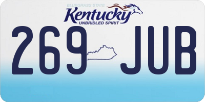 KY license plate 269JUB