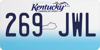 KY license plate 269JWL