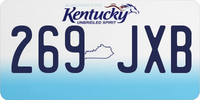 KY license plate 269JXB