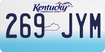 KY license plate 269JYM