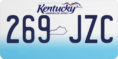 KY license plate 269JZC