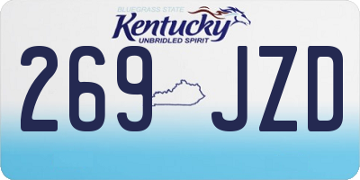 KY license plate 269JZD