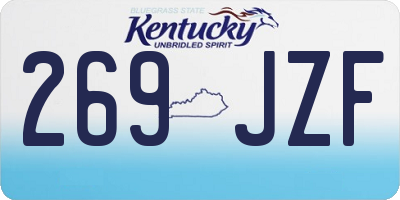KY license plate 269JZF
