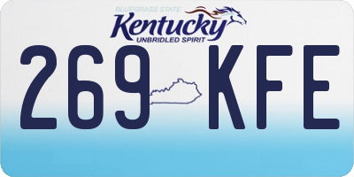 KY license plate 269KFE