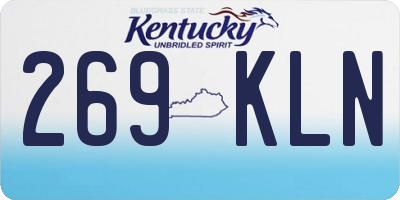KY license plate 269KLN