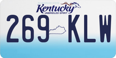 KY license plate 269KLW