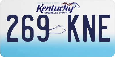 KY license plate 269KNE