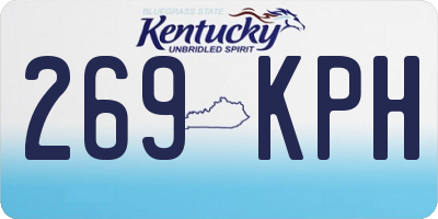 KY license plate 269KPH