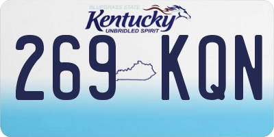KY license plate 269KQN