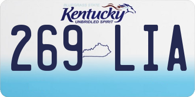 KY license plate 269LIA