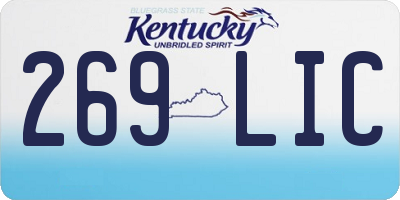 KY license plate 269LIC