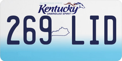 KY license plate 269LID