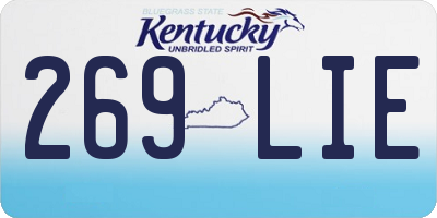 KY license plate 269LIE