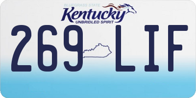 KY license plate 269LIF