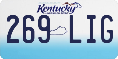 KY license plate 269LIG
