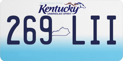 KY license plate 269LII